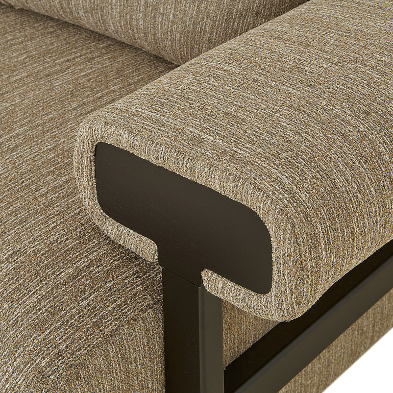 LYMAN Canapea 3 locuri, 3 perne decorative incluse, stofă