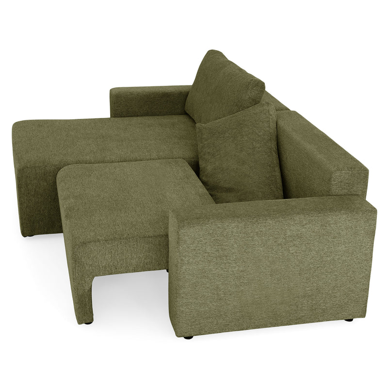 FRIDO Colțar extensibil, șezlong interschimbabil, ladă depozitare, stofă