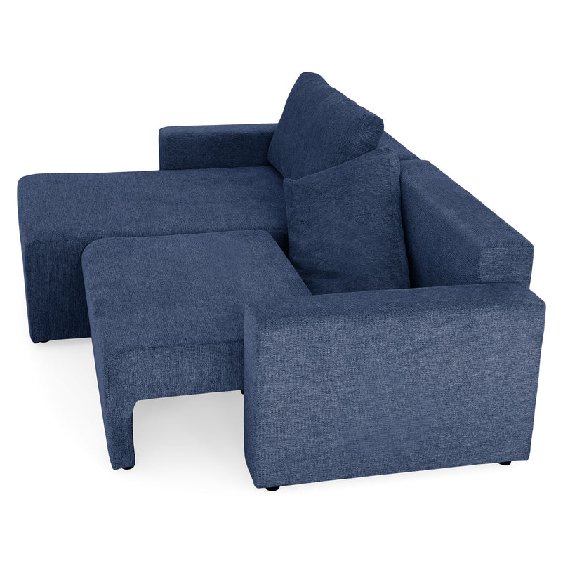 FRIDO Colțar extensibil, șezlong interschimbabil, ladă depozitare, stofă