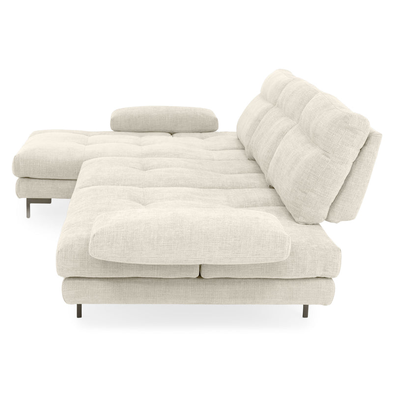 MISTERY Colțar șezlong stânga/dreapta cu mecanism manual spătar și brațe, stofă