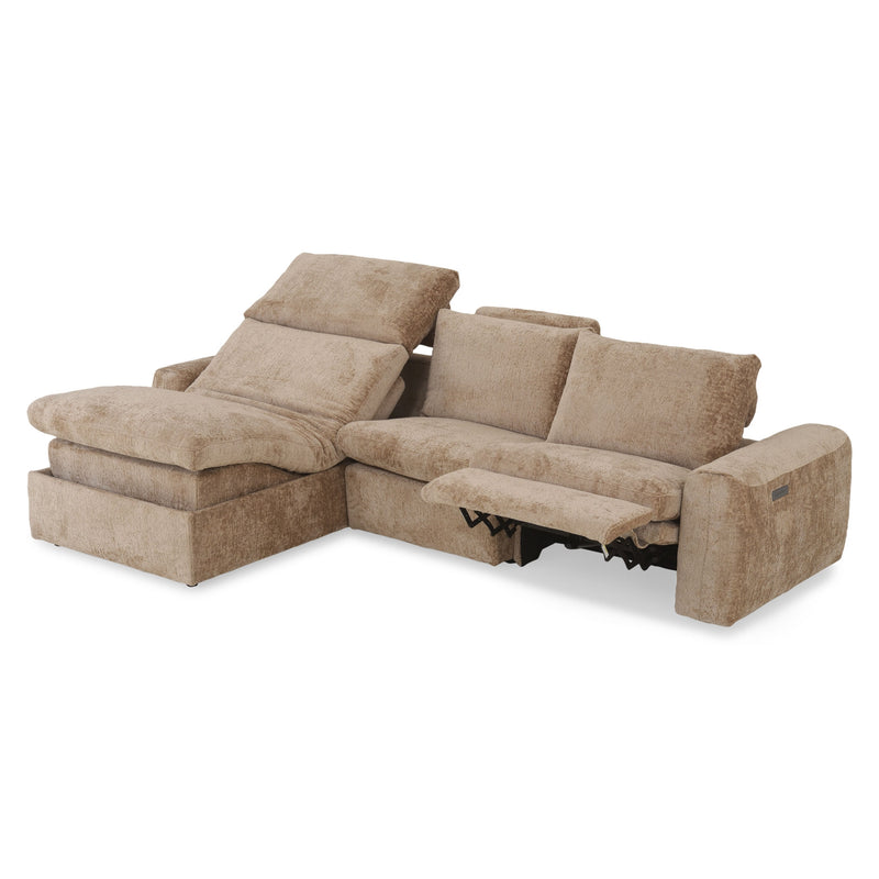 NEW JERSEY Colțar cu șezlong electric stânga/dreapta, 1 recliner electric, mecanism tetieră, USB, stofă