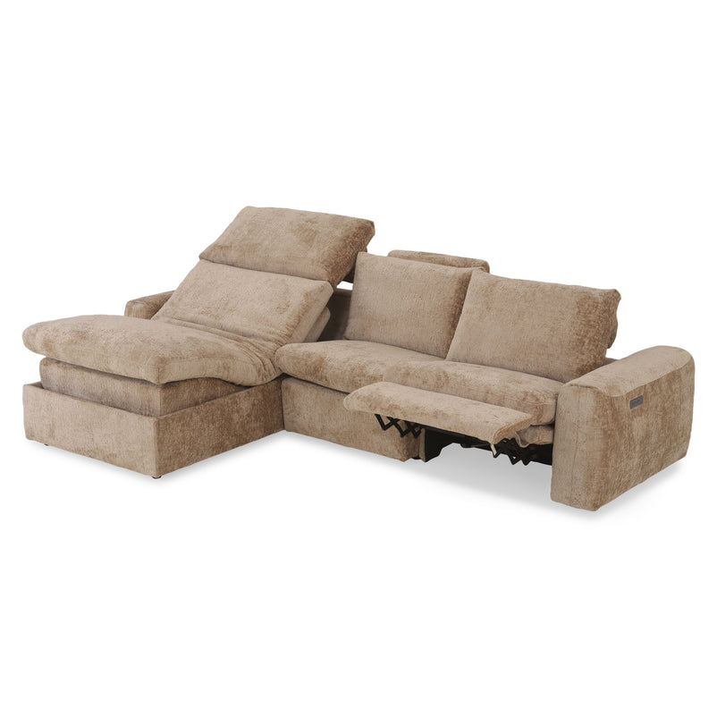 NEW JERSEY Colțar cu șezlong electric stânga/dreapta, 1 recliner electric, mecanism tetieră, USB, stofă