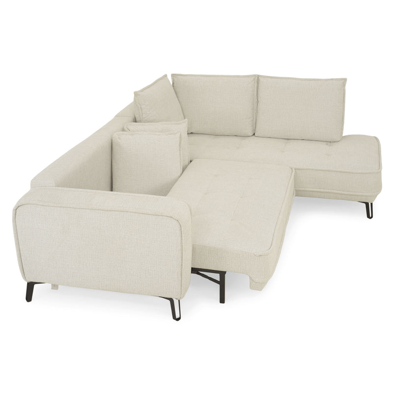CHOLET Colțar extensibil, șezlong stânga/dreapta, ladă depozitare, stofă
