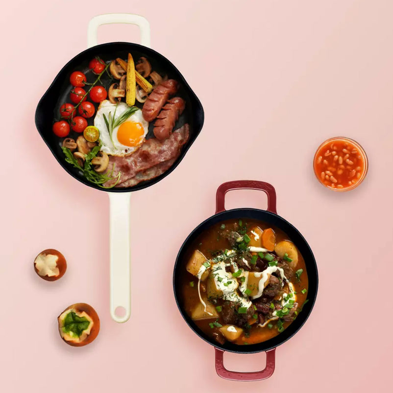 MOMENTS Oală cu mânere și capac, fontă, D.20cm