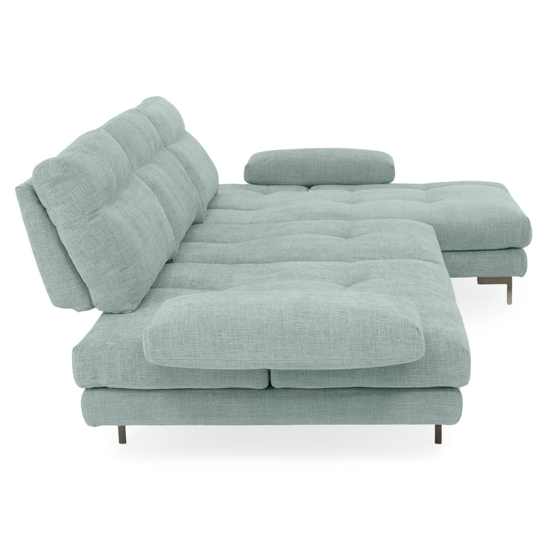 MISTERY Colțar șezlong stânga/dreapta cu mecanism manual spătar și brațe, stofă