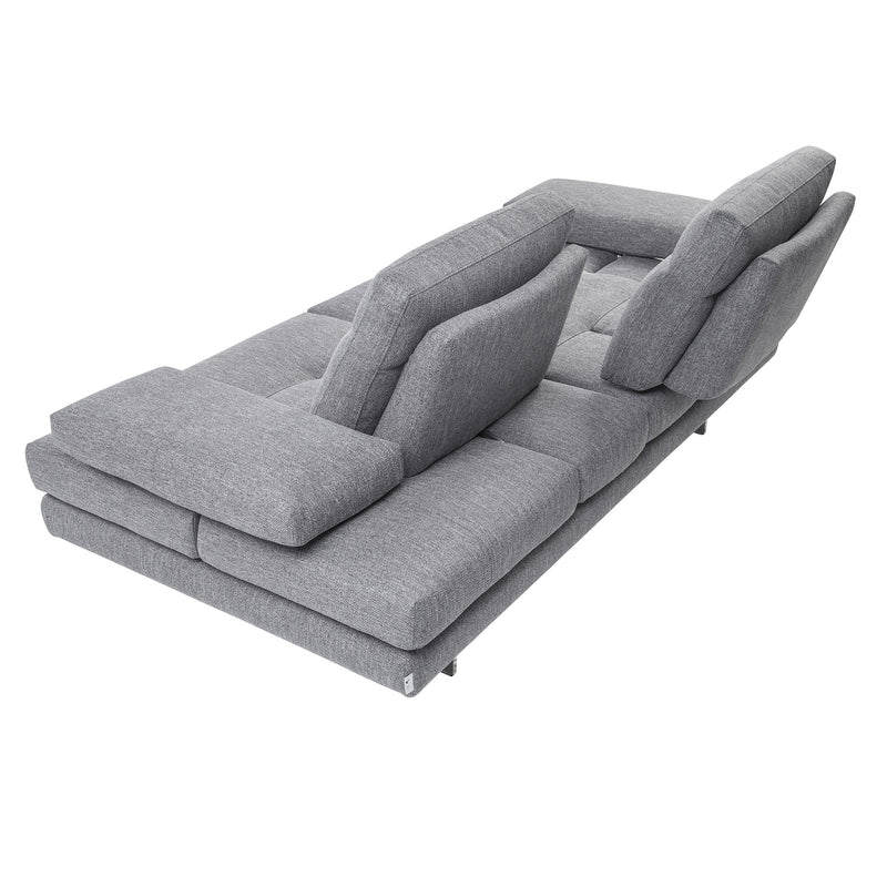 MISTERY Canapea 3 locuri cu mecanism manual spătar și brațe, stofă