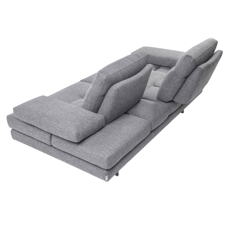 MISTERY Canapea 3 locuri cu mecanism manual spătar și brațe, stofă