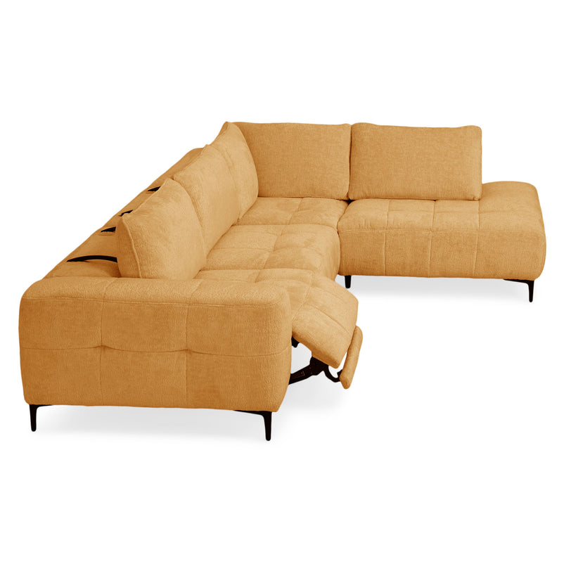 KARSTON Colțar cu șezlong stânga/dreapta, recliner electric, stofă