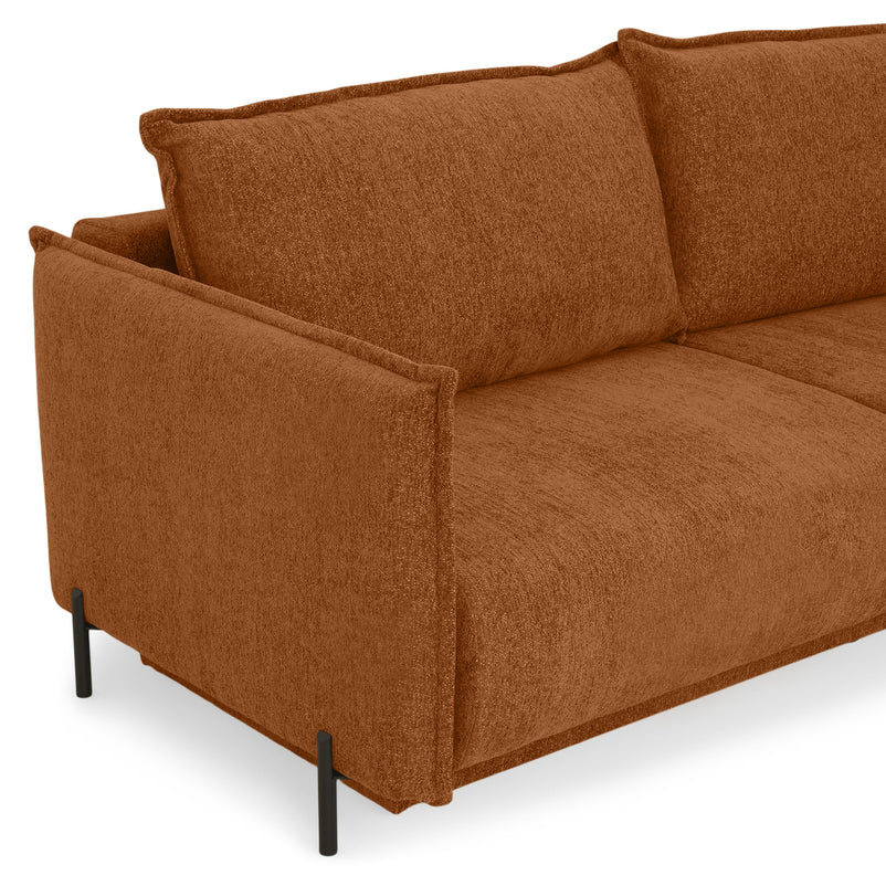 MOODY Canapea extensibilă, 3 locuri, ladă depozitare, stofă