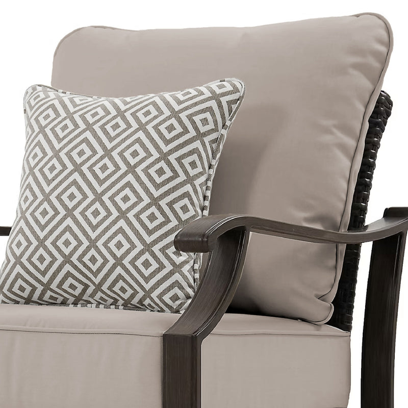 PORTSMOUTH Set mobilier terasă/grădină, 4 fotolii și masă/ șemineu gaz