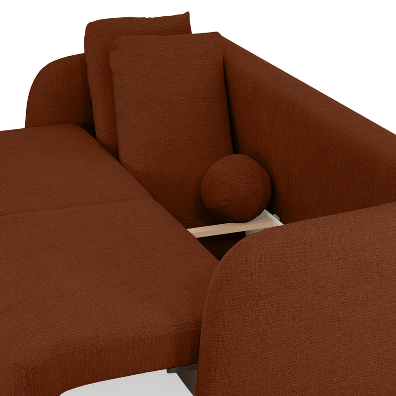 LUNEL Canapea extensibilă, 2 locuri, ladă depozitare, stofă