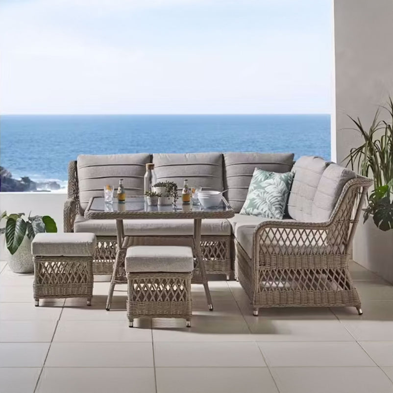 COSETTE Set mobilier terasă/gădină, colțar, masă, 2 taburete