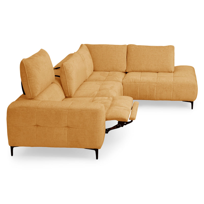 KARSTON Colțar cu șezlong stânga/dreapta, recliner electric, stofă