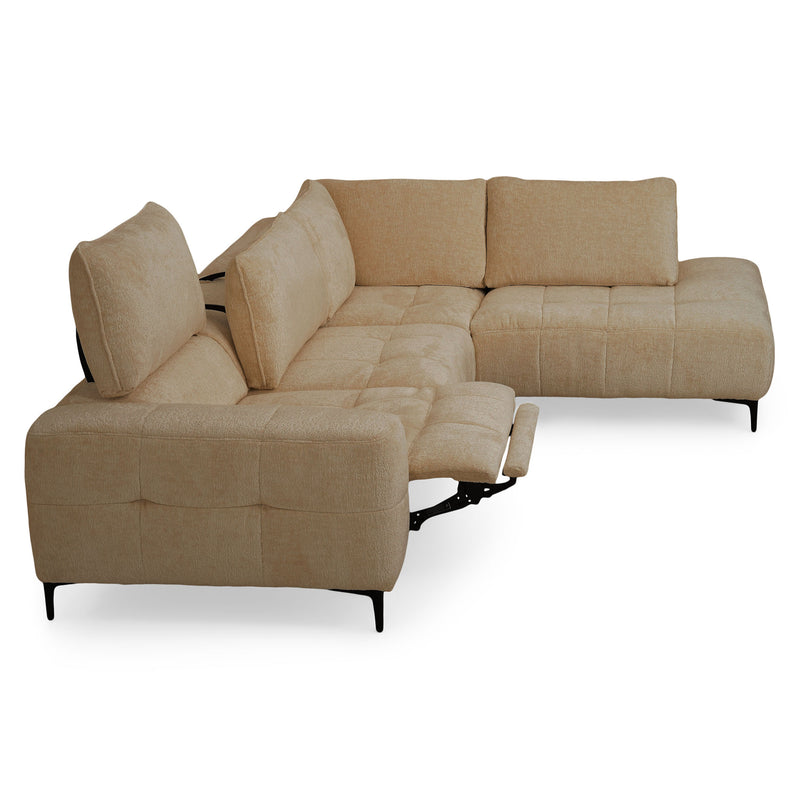 KARSTON Colțar cu șezlong stânga/dreapta, recliner electric, stofă