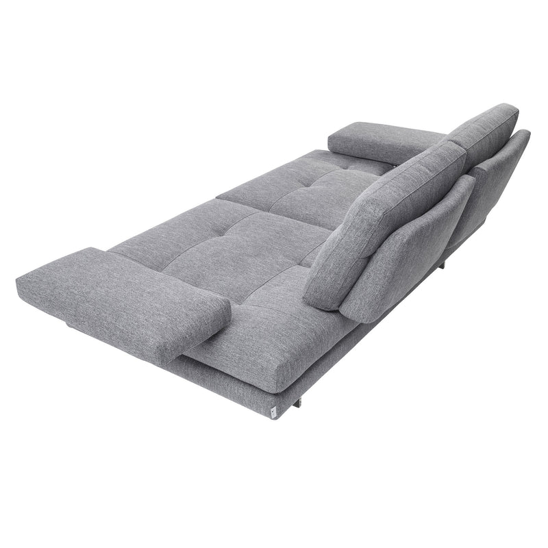 MISTERY Canapea 3 locuri cu mecanism manual spătar și brațe, stofă