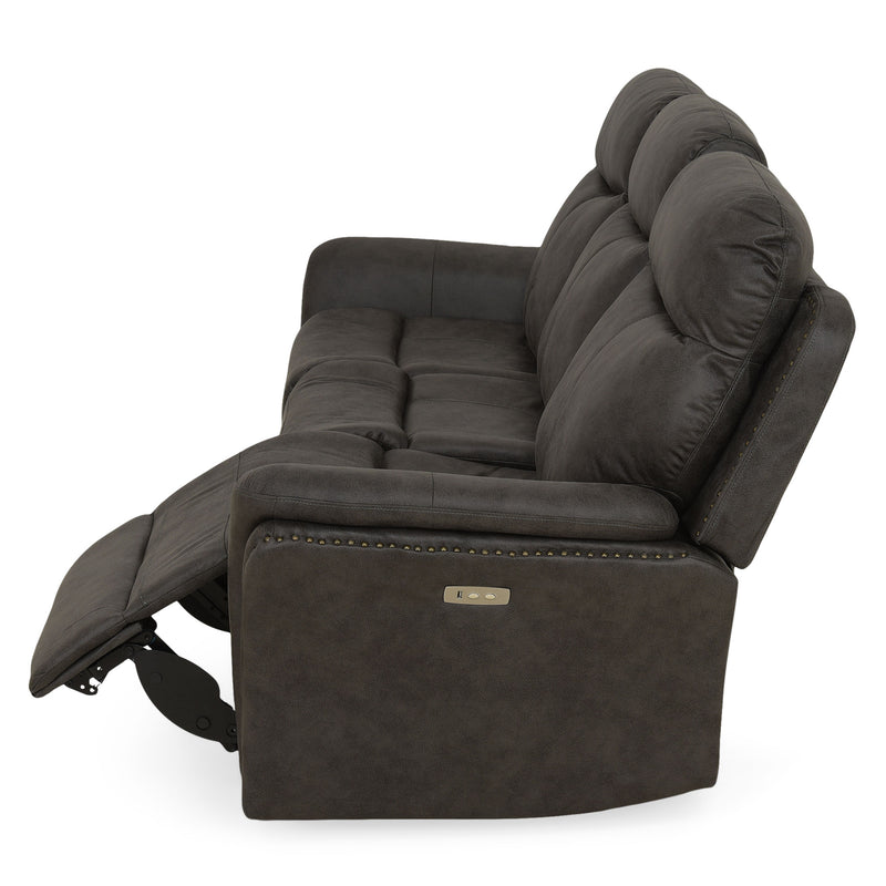 CROWSON Canapea 3 locuri, reclinere electrice, stofă