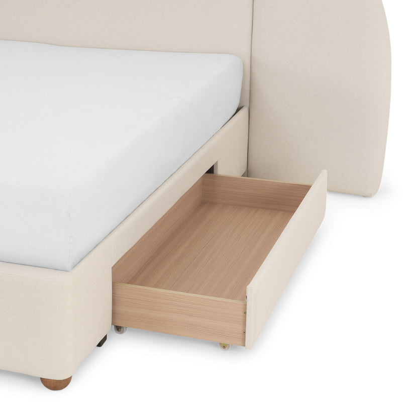 SOPHIE Pat tapițat, 160x200cm, somieră și sertare incluse