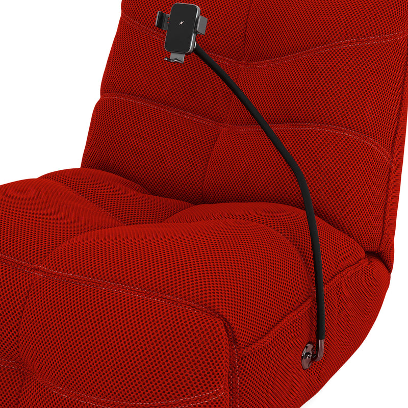 OPTIMUS Fotoliu rotativ cu recliner electric, USB, suport telefon, stofă