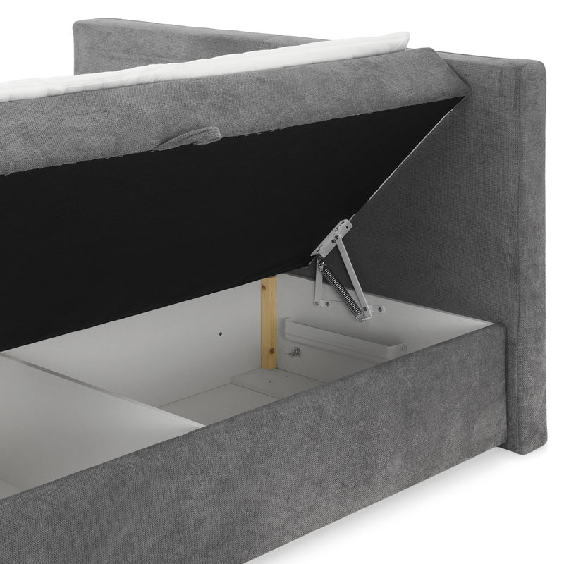 GRETE Pat tapițat boxspring, 160x200cm, saltea inclusă