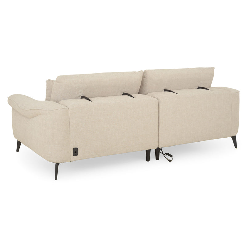 CARVER Canapea 3 locuri, 2 reclinere electrice și mecanism tetiere, stofă