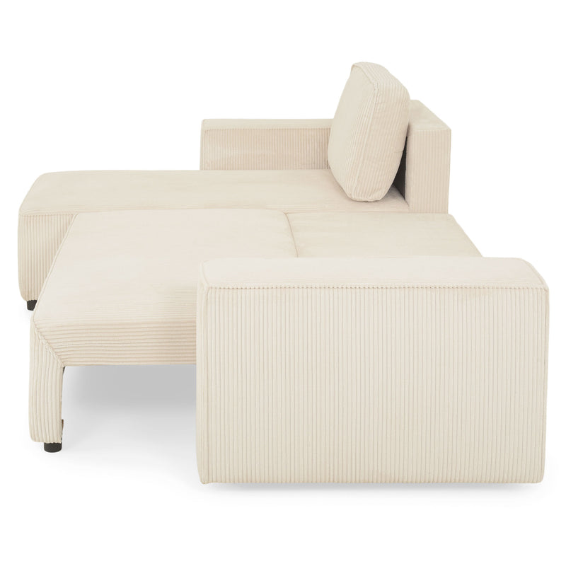 AINE Colțar extensibil, șezlong interschimbabil cu ladă depozitare, stofă