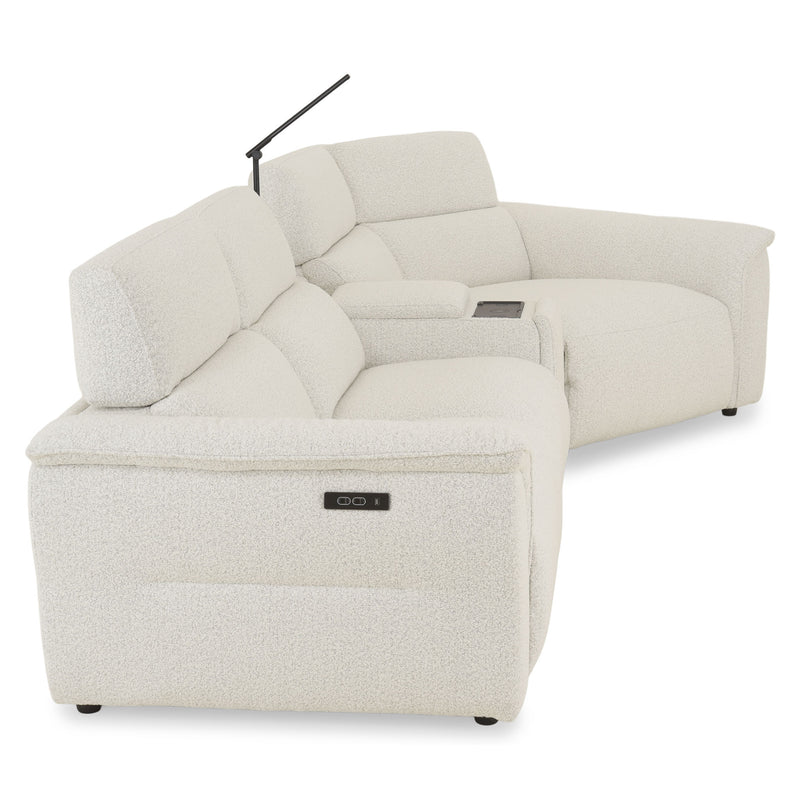 ADDISON Colțar, 2 reclinerele electrice, lampă, încărcare USB, stofă
