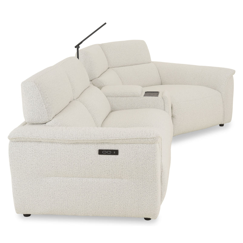 ADDISON Colțar, 2 reclinerele electrice, lampă, încărcare USB, stofă