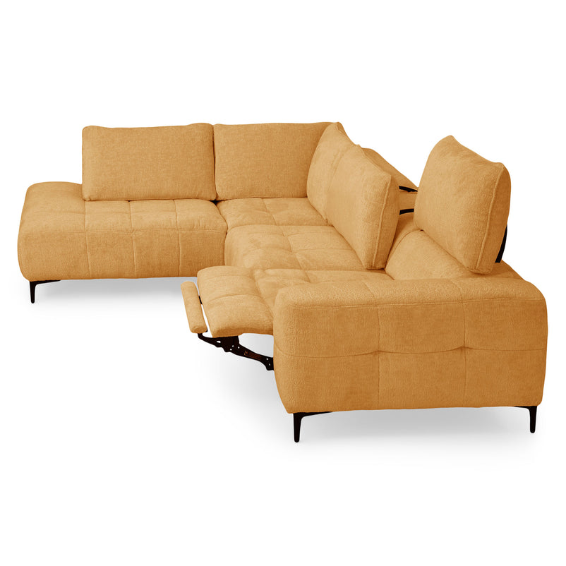 KARSTON Colțar cu șezlong stânga/dreapta, recliner electric, stofă