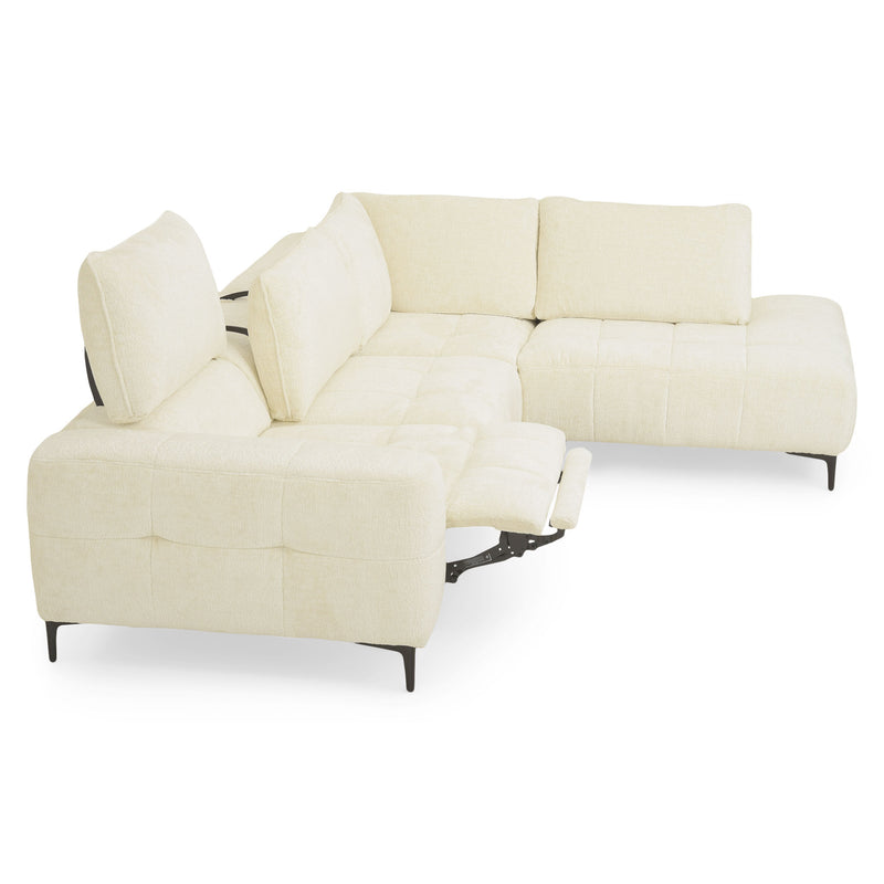 KARSTON Colțar cu șezlong stânga/dreapta, recliner electric, stofă