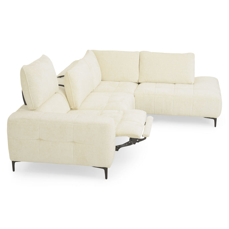 KARSTON Colțar cu șezlong stânga/dreapta, recliner electric, stofă