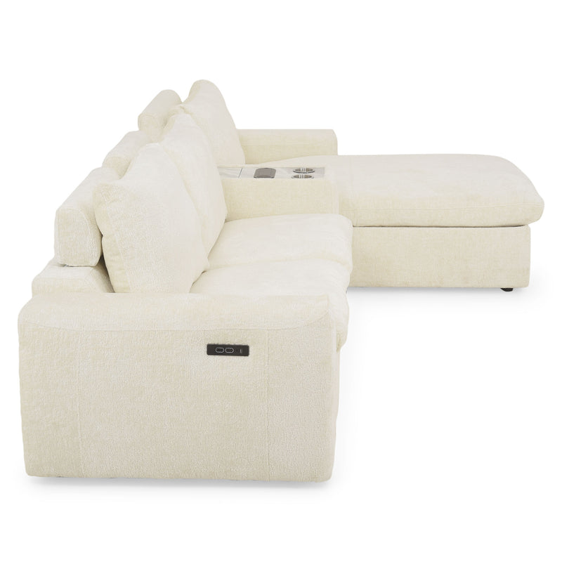 NEW JERSEY Colțar cu șezlong electric stânga/dreapta, 1 recliner electric, tetiere reglabile, USB, consolă depozitare, stofă