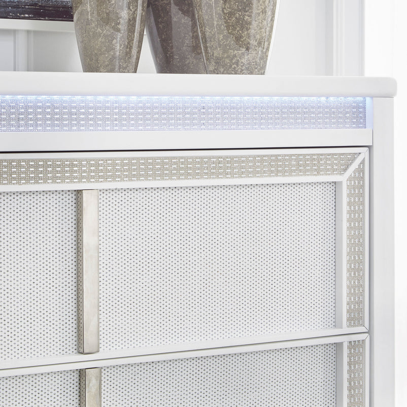 HOLLYWOOD Comodă 5 sertare, LED inclus