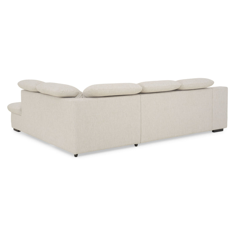 DAMIAN Colțar extensibil, șezlong stânga/dreapta, mecanism tetiere și braț, spațiu depozitare inclus, stofă