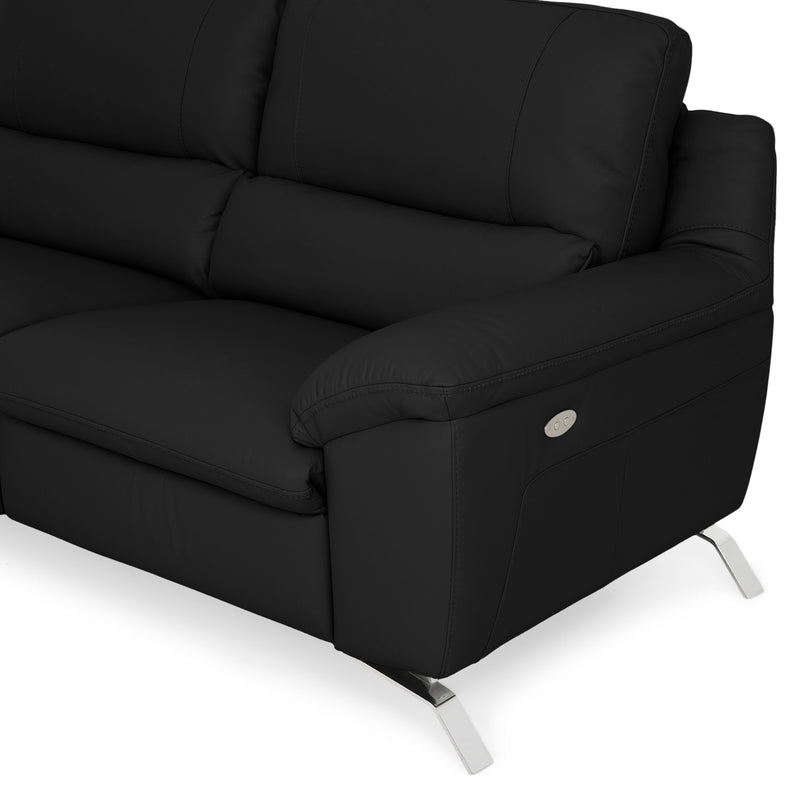 FINDLEY Canapea 3 locuri, 2 reclinere electrice, piele
