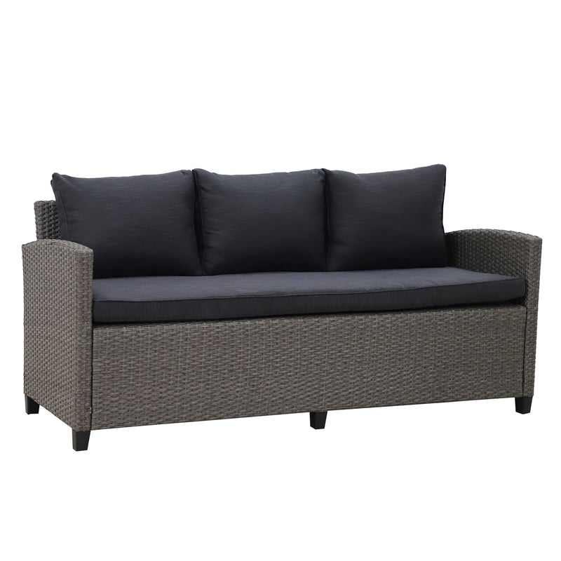 BAXTER Set mobilier terasă/grădină, 2 fotolii, canapea 3 locuri, 2 taburete și măsuță