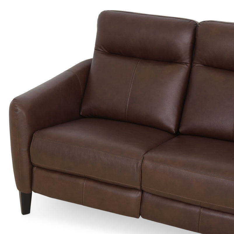 HILLSTON Canapea 3 locuri, 2 reclinere electrice, piele