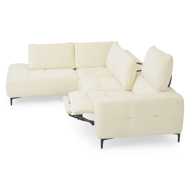 KARSTON Colțar cu șezlong stânga/dreapta, recliner electric, stofă