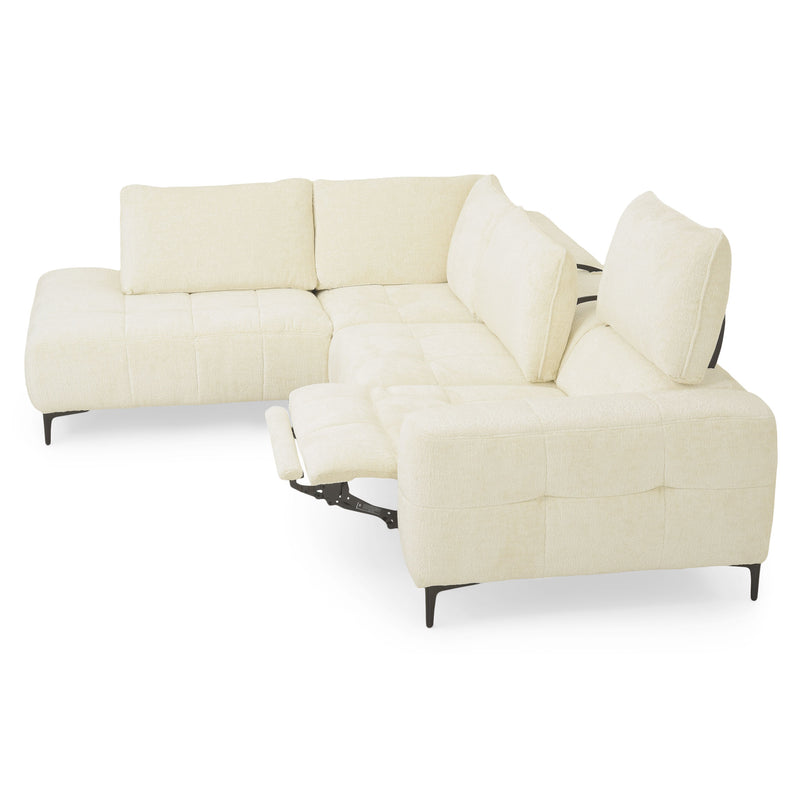 KARSTON Colțar cu șezlong stânga/dreapta, recliner electric, stofă