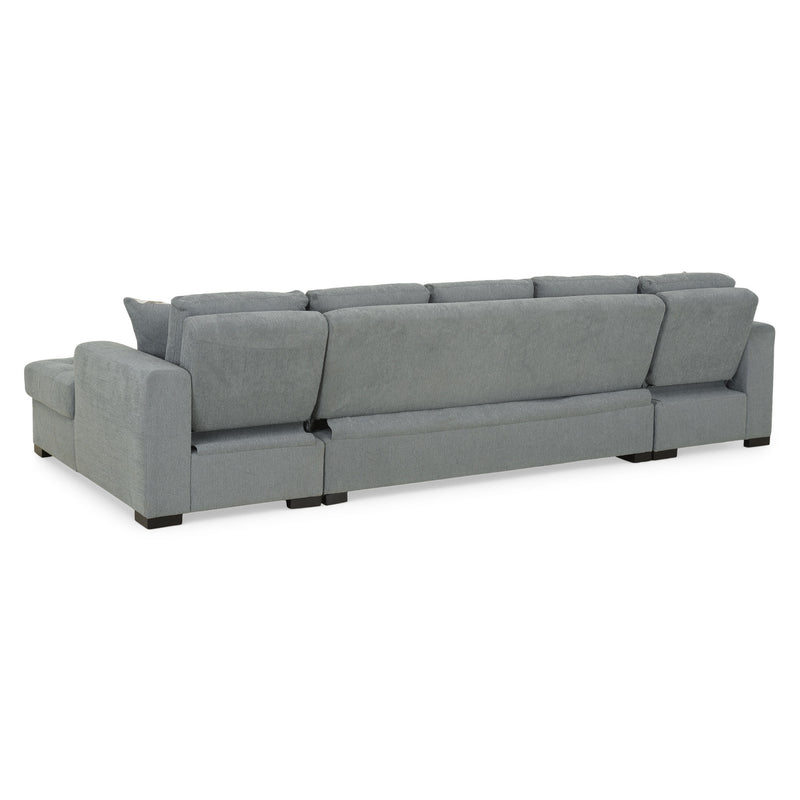 TARENT Ansamblu colțar, extensibil, ladă depozitare, perne decor incluse, stofă