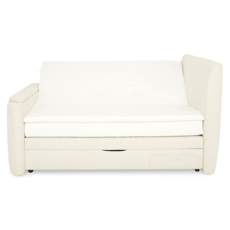 THANI Pat tapițat, 180x200cm, electric, boxspring, spațiu depozitare, saltea, spațiu TV incluse