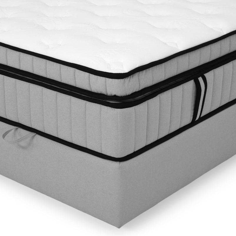 OPERA Pat tapițat, 180x200cm, somieră rabatabilă, ladă și saltea incluse