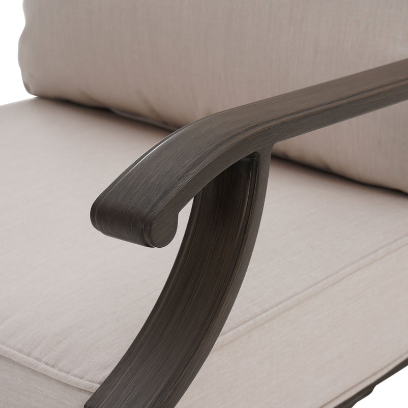 PORTSMOUTH Set mobilier terasă/grădină, 4 fotolii și masă/ șemineu gaz