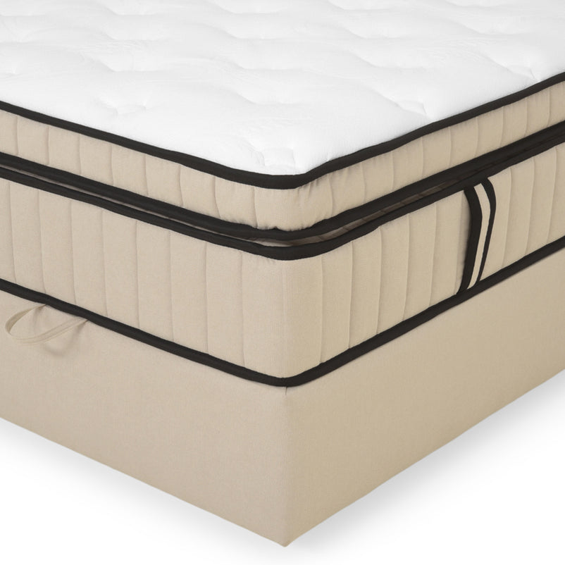 OPERA Pat tapițat, 180x200cm, somieră rabatabilă, ladă și saltea incluse