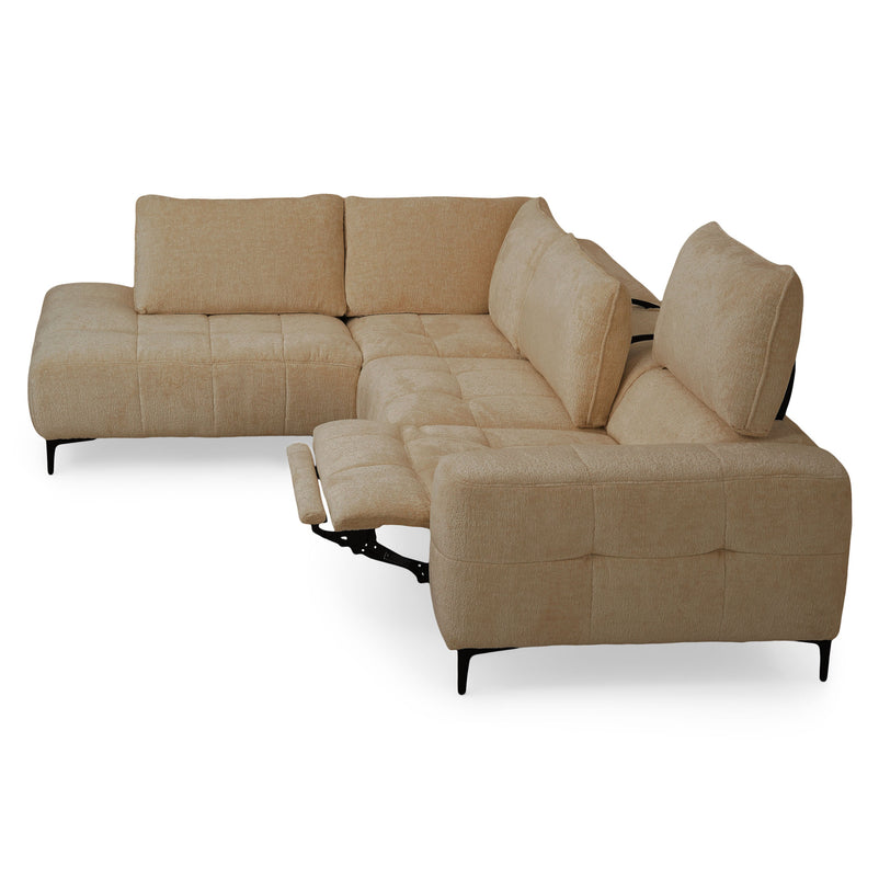 KARSTON Colțar cu șezlong stânga/dreapta, recliner electric, stofă
