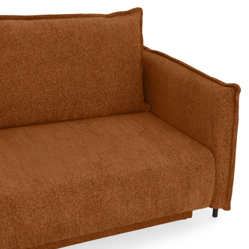 MOODY Canapea extensibilă, 3 locuri, ladă depozitare, stofă