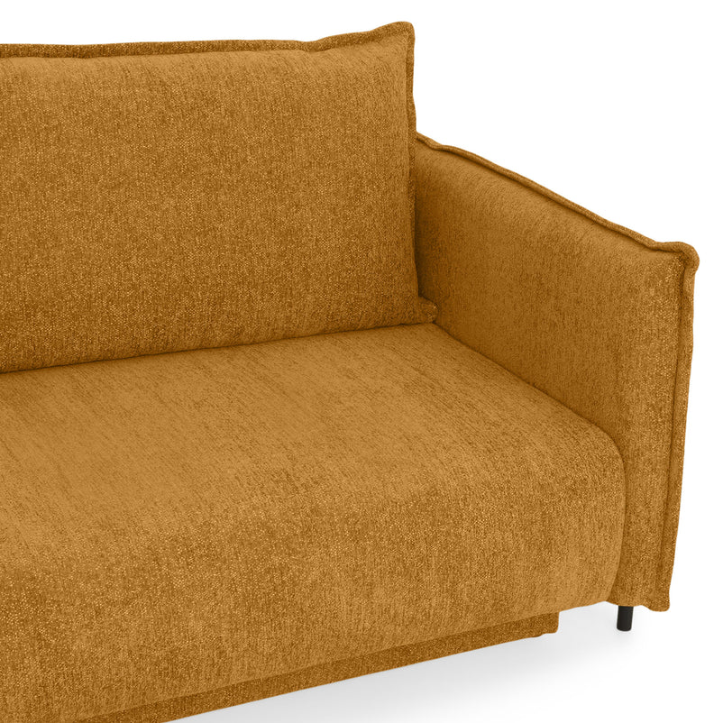 MOODY Canapea extensibilă, 3 locuri, ladă depozitare, stofă