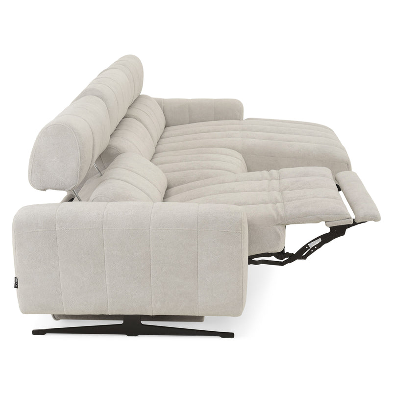 WELBY Colțar, recliner electric, șezlong stânga/dreapta, mecanism tetiere, stofă