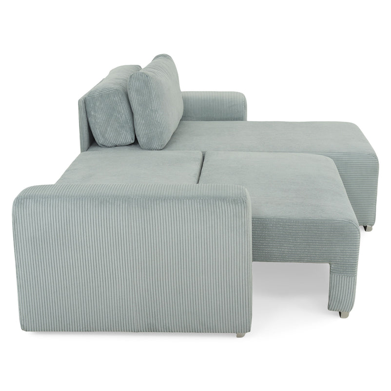 ONDINE Colțar extensibil, șezlong interschimbabil, ladă depozitare, stofă