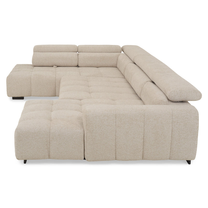 FILLIPA Ansamblu colțar extensibil, șezlong stânga/dreapta, stofă