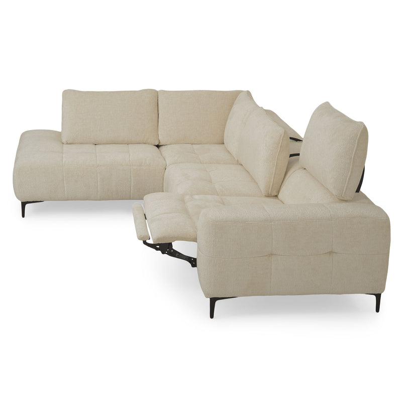 KARSTON Colțar cu șezlong stânga/dreapta, recliner electric, stofă